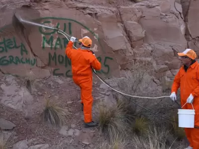 Quitaron los nombres de las piedras situadas al costado de la Ruta 7.
