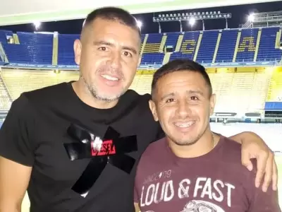 Juan Rom�n Riquelme y su hermano, Cristian "Chanchi" Riquelme