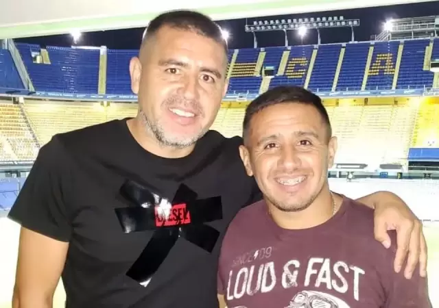 Juan Rom�n Riquelme y su hermano, Cristian "Chanchi" Riquelme