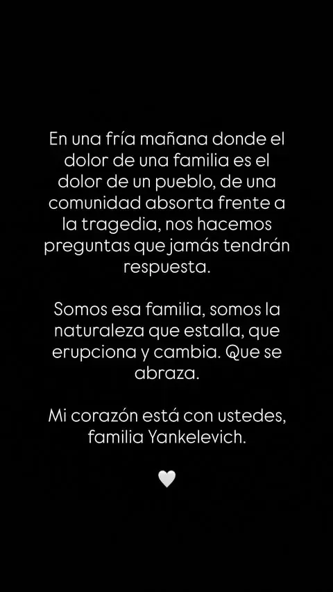 El emotivo posteo de Benjam�n Vicu�a por el fallecimiento de Mila Yankelevich/ Fuente: Instagram