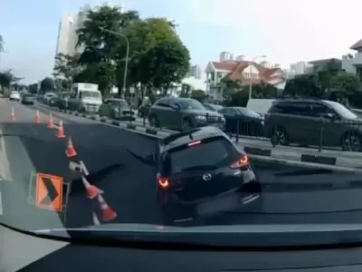 El momento en que el veh�culo cae.