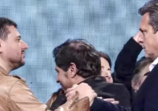 Juan Grabois, Axel Kicillof y Sergio Massa.