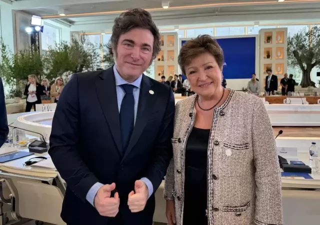 Javier Milei y Kristalina Georgieva