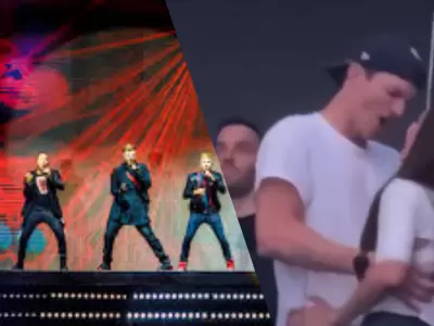 La cita rom�ntica de Ashton Kutcher y Mila Kunis en el show de los Backstreet Boys.