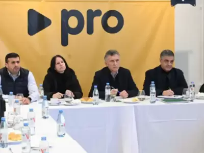 Mauricio Macri en el Consejo Nacional del Pro de hoy en CABA.