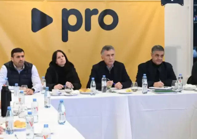 Mauricio Macri en el Consejo Nacional del Pro de hoy en CABA.