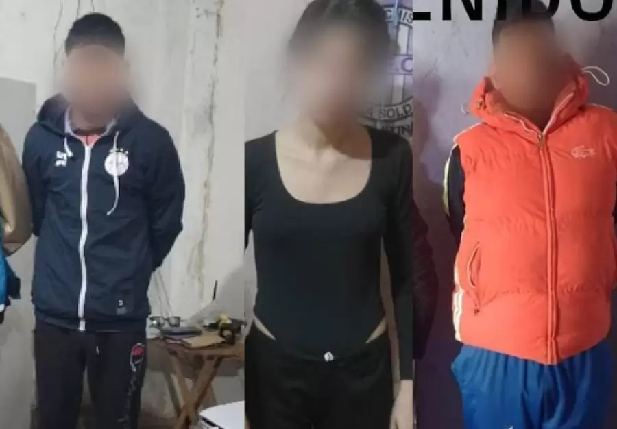 El menor de edad, la joven de 18 a�os, y el adulto de 34, detenidos.