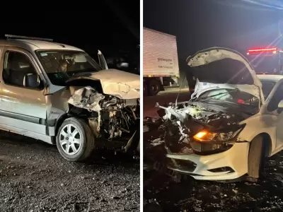 Caos vehicular en Ruta 7 tras choque entre un Cruze y una Partner.