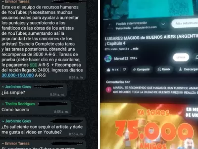 Grupo de WhatsApp viral promete plata f�cil por suscribirte en YouTube: los riesgos detr�s.