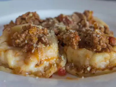 Plato de sorrentinos.