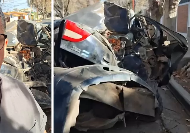 El padre Dany pide que retiren los autos chocados que bloquean accesos en Rivadavia.