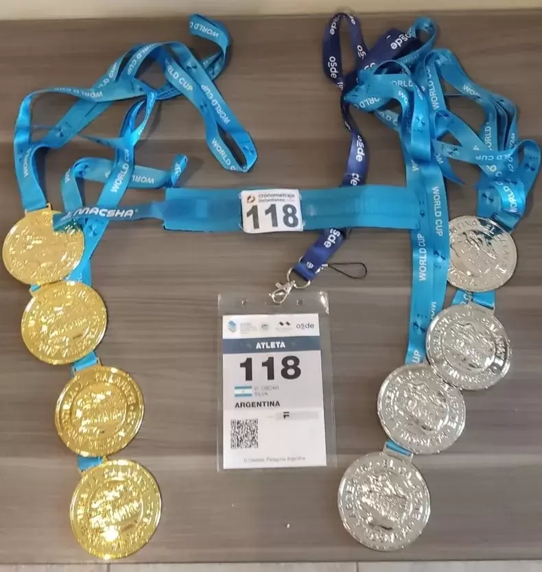Las ocho medallas que gan� el mendocino.