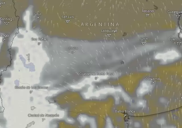 El frente fr�o comenz� a afectar a la provincia de Mendoza durante las �ltimas horas del martes 12 de agosto de 2025.