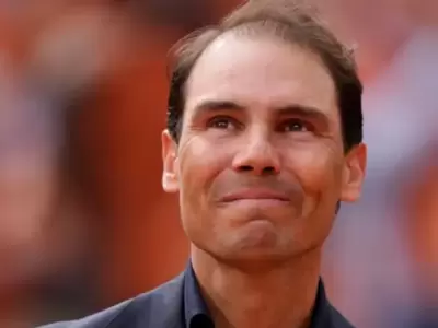Rafael Nadal en su homenaje en Roland Garros.