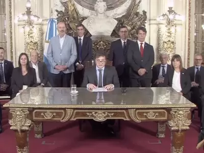 El presidente Javier Milei y su Gabinete, del que se ir�n dos figuras centrales. (Foto: archivo web)