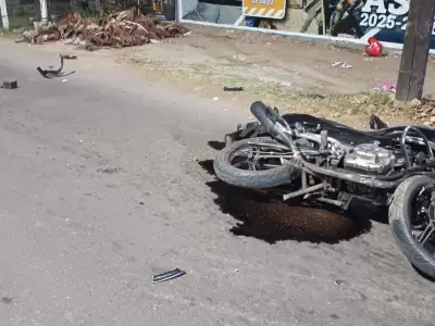 La motocicleta e la que perdi� la vida el hombre de 44 a�os. /Foto: Ministerio de Seguridad.