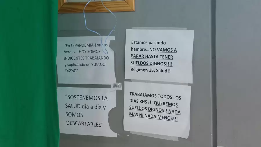 Reclamo de trabajadores de la salud.