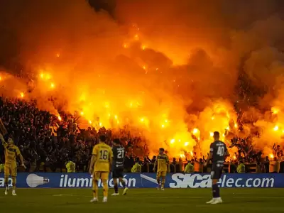 El recibimiento de los hinchas de Boca.
