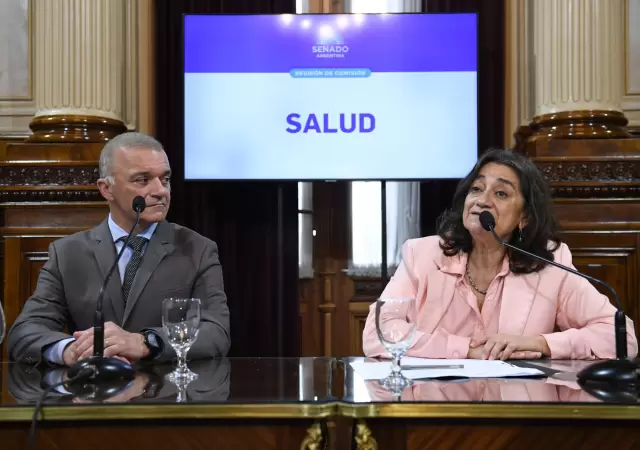 La legisladora kirchnerista y titular de la Comisi�n de Salud, Lucia Corpacci, junto al vice Carlos Arce.