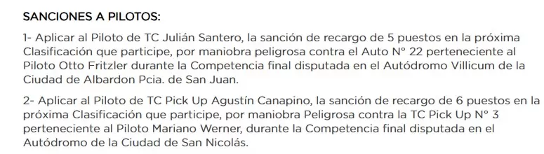 Sanci�n a Juli�n Santero/ Fuente: X