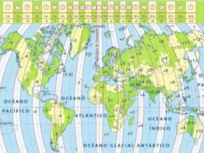 Mapa de los husos horarios