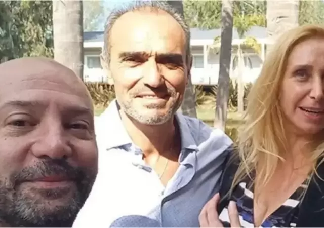 Diego Spagnuolo junto a Lule Menem y Karina Milei./