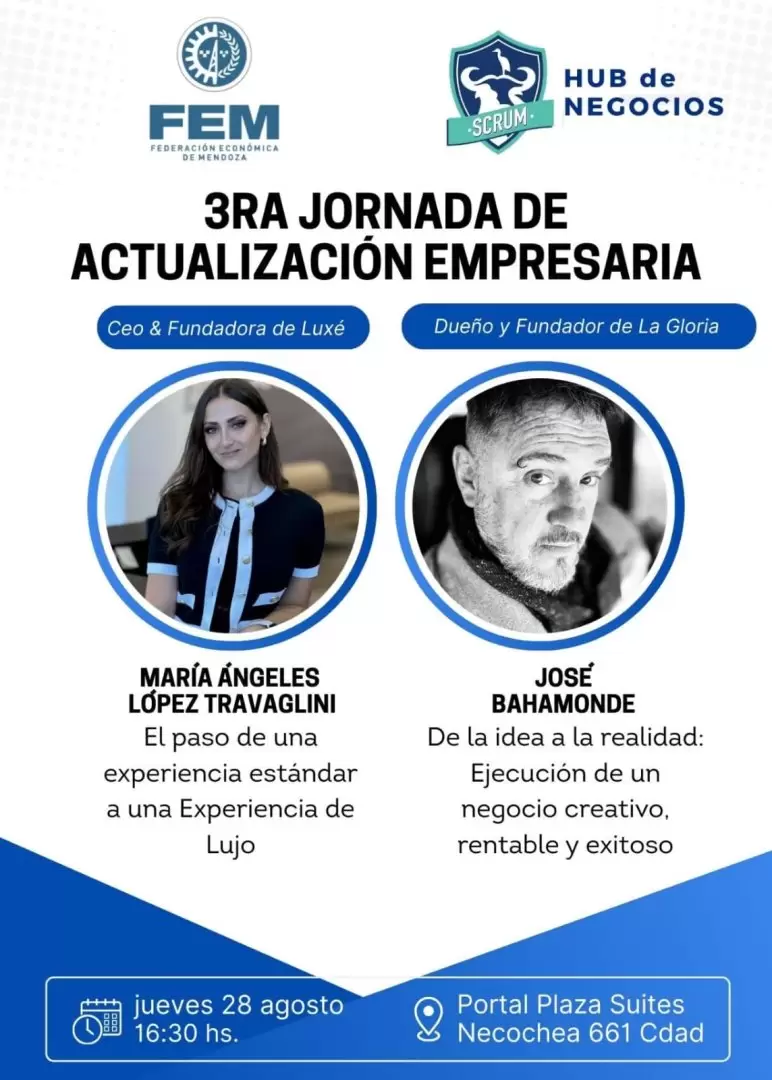 La jornada contar� con la presencia de dos referentes de gran trayectoria, que compartir�n sus experiencias y visiones en el mundo empresarial.