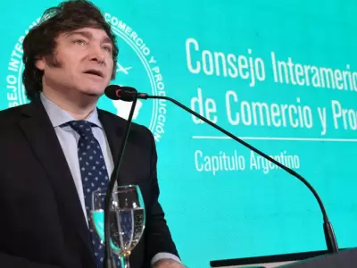 Milei en uno de sus discursos anteriores ante empresarios. (Foto: archivo web)