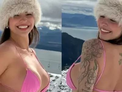 Una influencer brasile�a sorprendi� a sus fans en Bariloche.