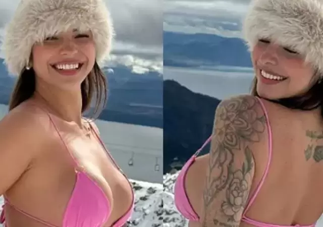 Una influencer brasile�a sorprendi� a sus fans en Bariloche.