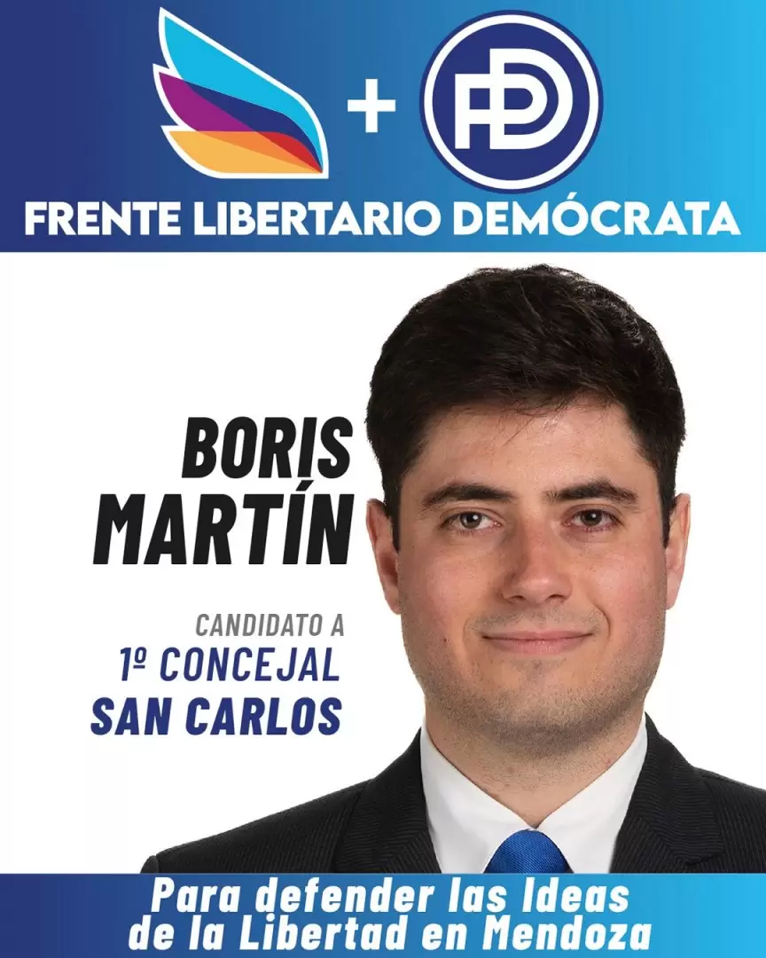 Mart�n Boris candidato a concejal por San Carlos del Frente Libertario Dem�crata