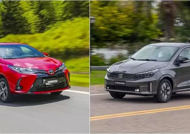 Toyota Yaris y Fiat Cronos.