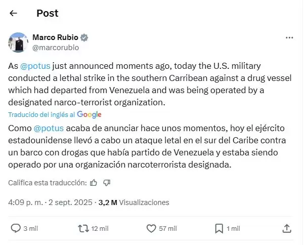 Marco Rubio tambi�n ponder� la operaci�n.
