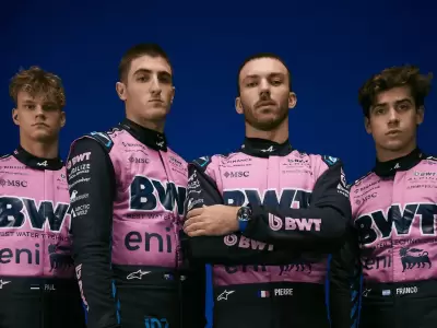 Los cuatro pilotos de Alpine.