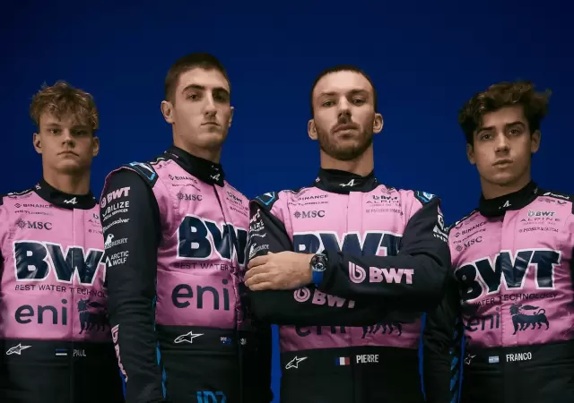 Los cuatro pilotos de Alpine.