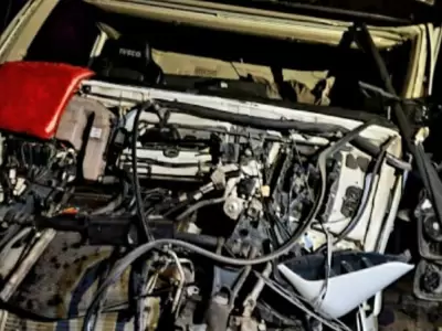 As� qued� el cami�n luego del accidente en Punta de Vacas