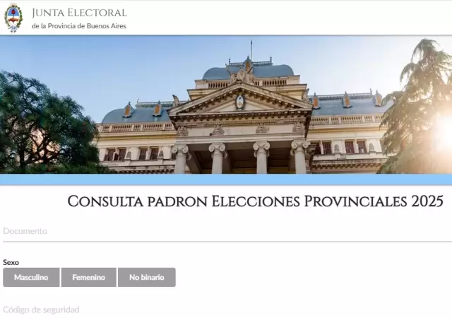 Padr�n electoral Buenos Aires/ Fuente: Junta Electoral