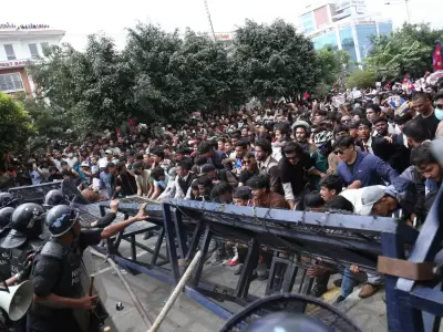 Protestas y desmanes en Nepal.