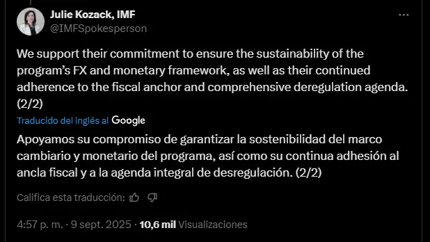 Tweet del FMI