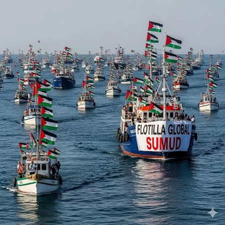 La flotilla partiendo desde Barcelona