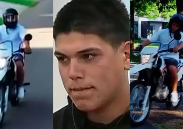 Thiago Medina, a bordo de la moto con la que sufri� el grave accidente.