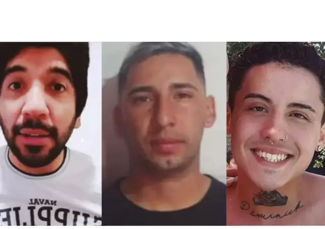 Nataniel Guzman, Juan Manuel Mart�nez Araujo y Sebasti�n Codina Bandes son buscados en Mendoza/ Fuente: Ministerio de Seguridad