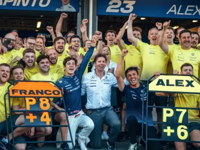 Franco Colapinto festej� en Bak� sus primeros puntos en la F�rmula cuando corr�a para Williams/ Fuente: Williams
