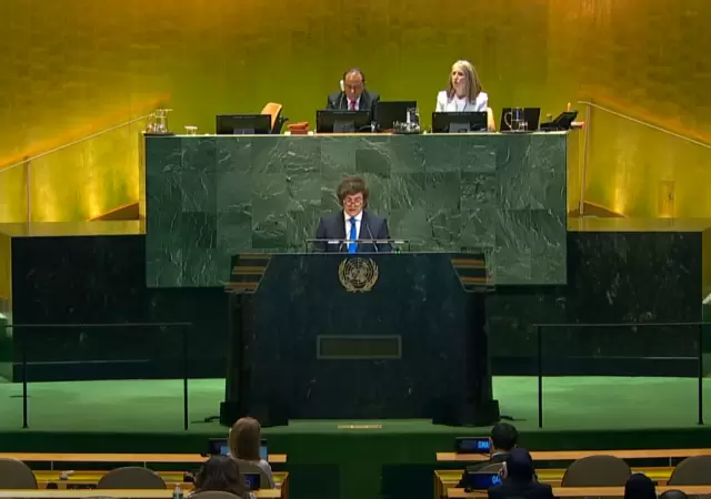Javier Milei ante la Asamblea General de Naciones Unidas en Nueva York