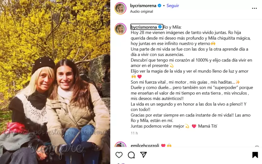 El posteo de Cris Morena