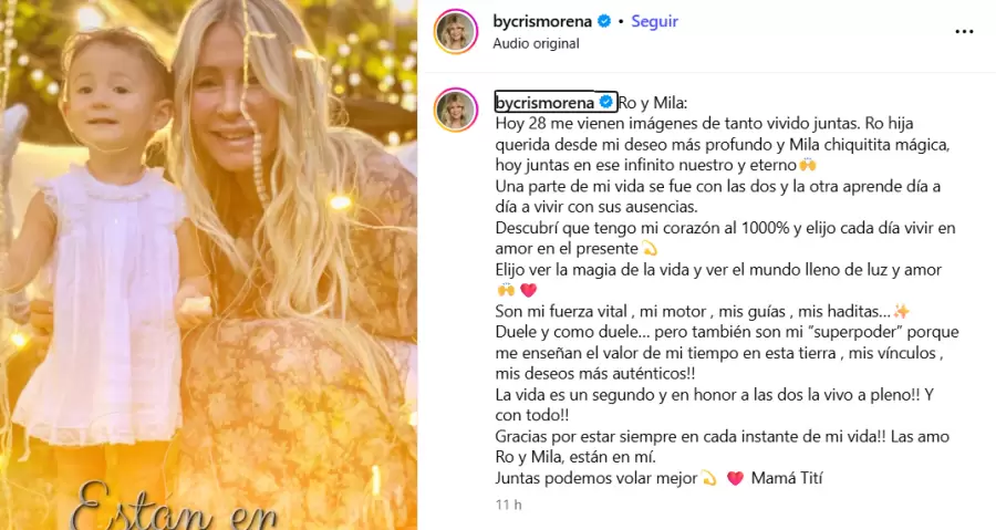 El posteo de Cris Morena