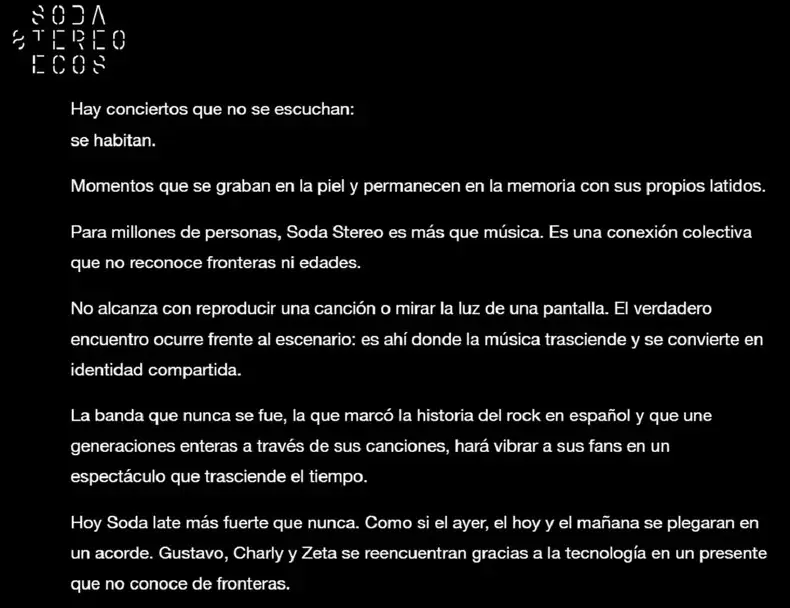 El anuncio en la cuenta oficial de la banda