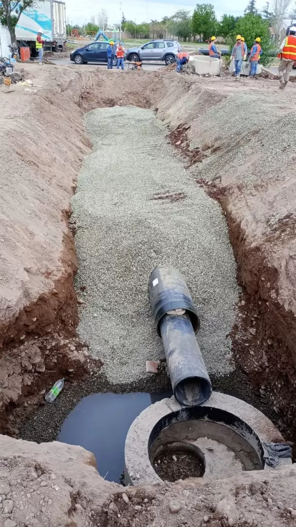 Arreglos por el socavon en el Acceso Sur/ Fuente: Municipalidad de Luj�n de Cuyo