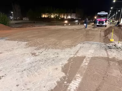 Arreglos por el socavon en el Acceso Sur/ Fuente: Municipalidad de Luj�n de Cuyo