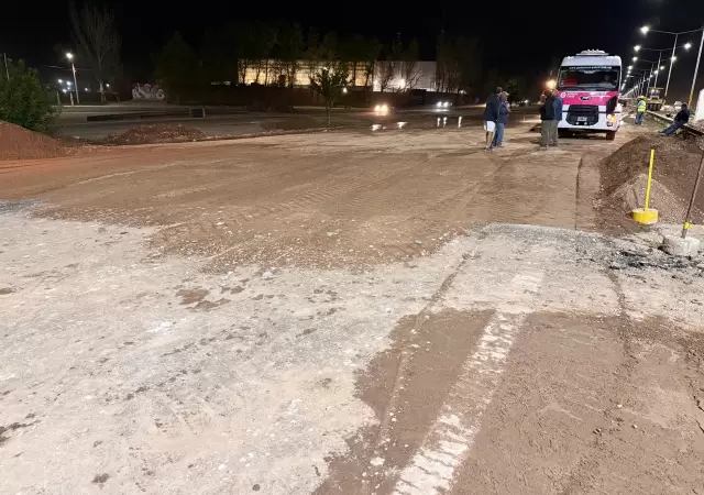 Arreglos por el socavon en el Acceso Sur/ Fuente: Municipalidad de Luj�n de Cuyo